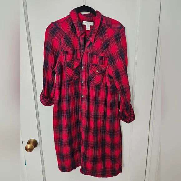 open lace back dress Rust Gingham Long Sleeve Maternity Midi Dress